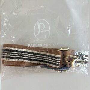 Parker Thatch White and Black Beaded Striped Crossbody Strap